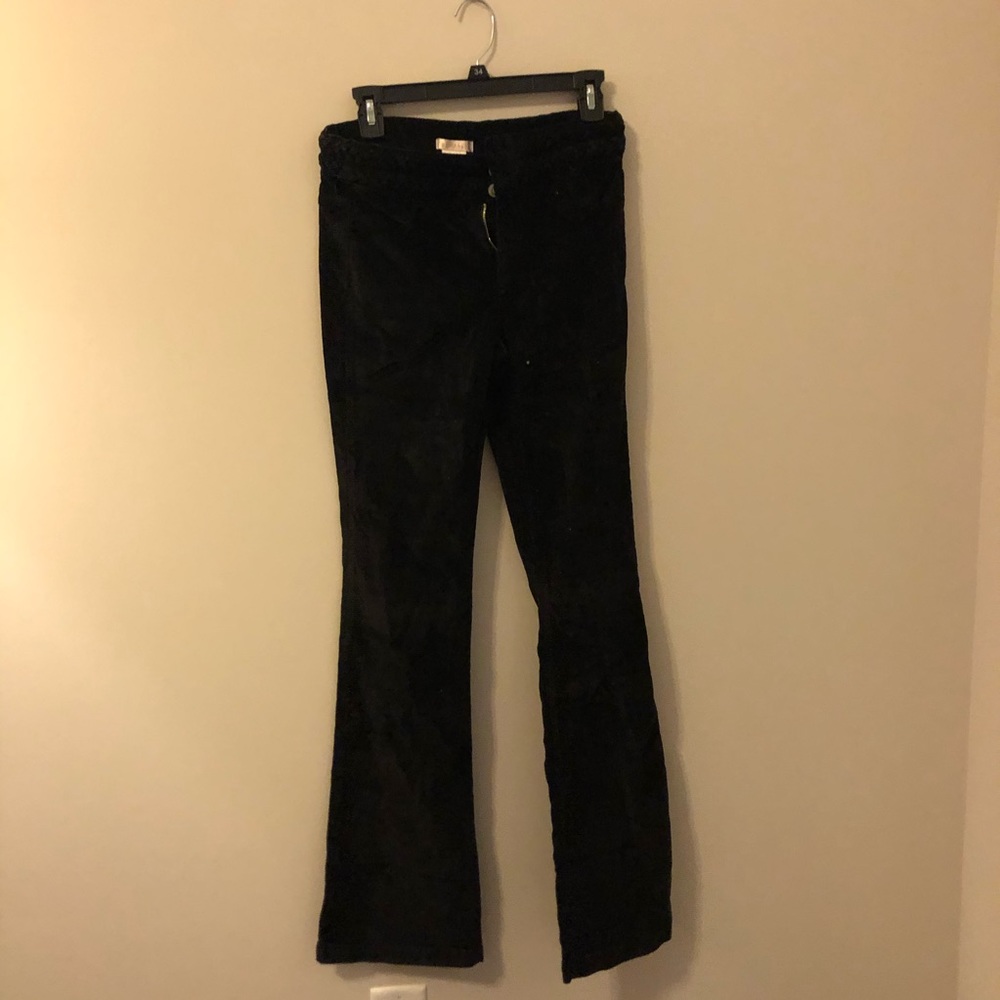 Black corduroy pants with braided waist never worn